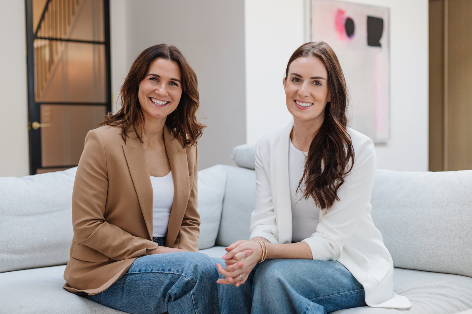 Michelle and Sarah Sitting on Couch